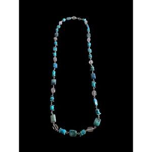 Real silver and turquoise stone necklace